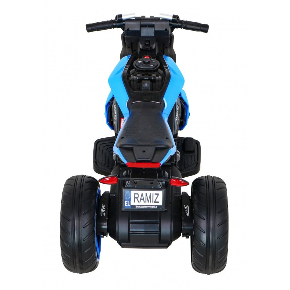 JOKO Elektrická motorka Future 109cm, penové kolesá, modrá