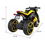 JOKO Elektrická motorka Future 109cm, penové kolesá, žltá
