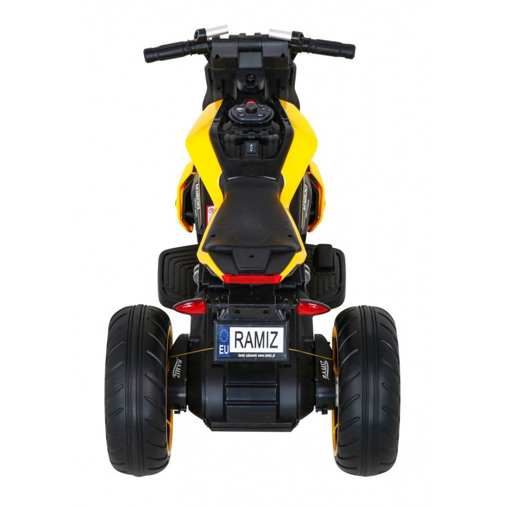 JOKO Elektrická motorka Future 109cm, penové kolesá, žltá