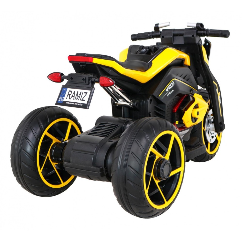 JOKO Elektrická motorka Future 109cm, penové kolesá, žltá