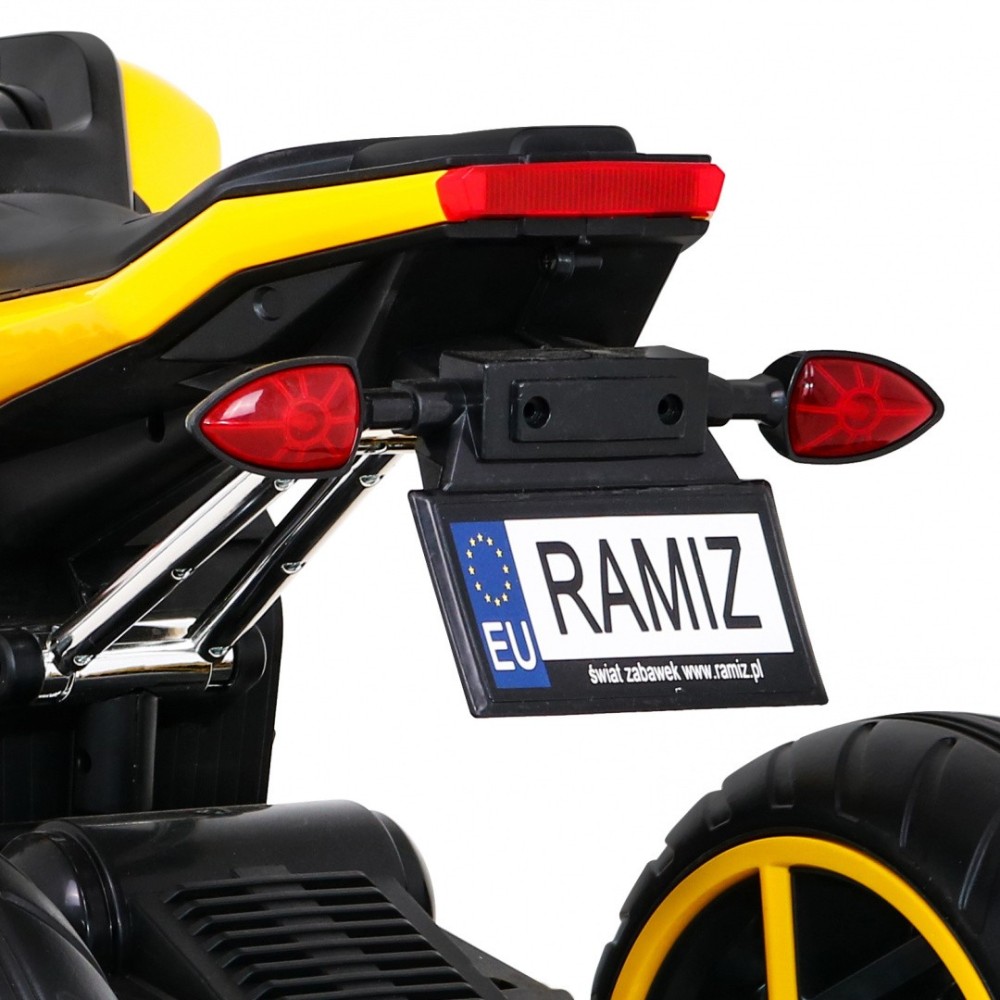 JOKO Elektrická motorka Future 109cm, penové kolesá, žltá