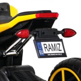 JOKO Elektrická motorka Future 109cm, penové kolesá, žltá