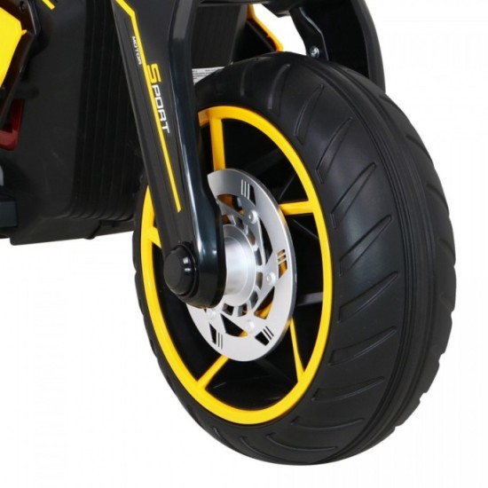 JOKO Elektrická motorka Future 109cm, penové kolesá, žltá