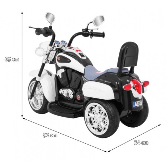 JOKO Elektrická motorka Chopper, biela