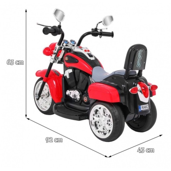JOKO Elektrická motorka Chopper, červená