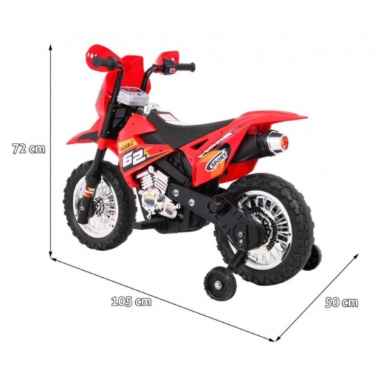 JOKO Elektrická motorka Crosska, červená