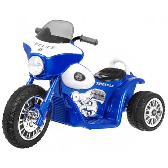 JOKO Elektrická motorka Harley Polícia so svetlom, modrá