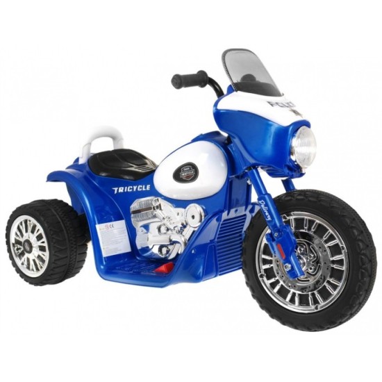 JOKO Elektrická motorka Harley Polícia so svetlom, modrá