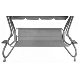 RAMIZ Záhradná hojdačka polohovateľná 2v1, vzor kvety, pre 4 osoby, sivá