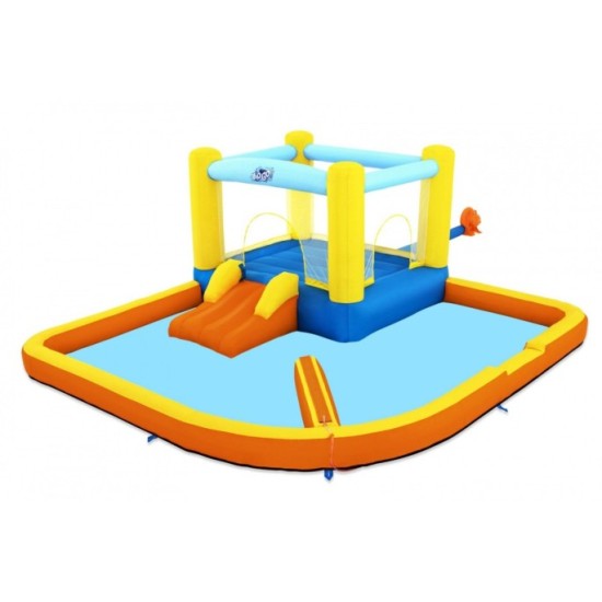 Bestway 53381 Vodný park, vodné ihrisko, Nafukovacia trampolína s bazénom, šmýkačkou a fontánou 365 cm x 340 cm
