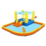 Bestway 53381 Vodný park, vodné ihrisko, Nafukovacia trampolína s bazénom, šmýkačkou a fontánou 365 cm x 340 cm