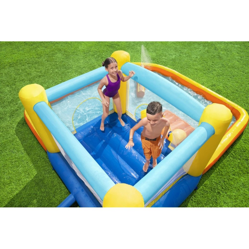 Bestway 53381 Vodný park, vodné ihrisko, Nafukovacia trampolína s bazénom, šmýkačkou a fontánou 365 cm x 340 cm
