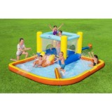Bestway 53381 Vodný park, vodné ihrisko, Nafukovacia trampolína s bazénom, šmýkačkou a fontánou 365 cm x 340 cm