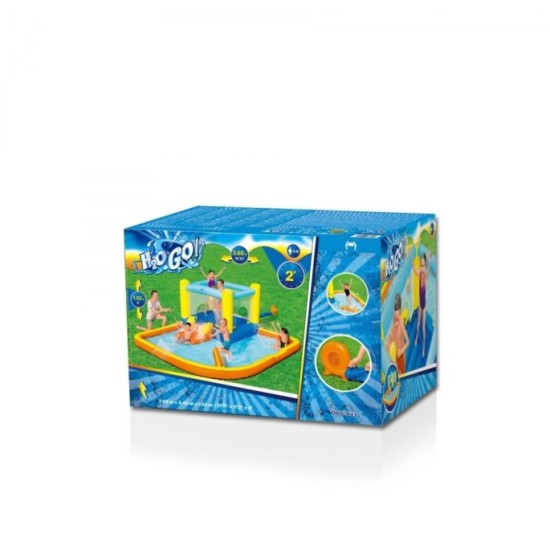 Bestway 53381 Vodný park, vodné ihrisko, Nafukovacia trampolína s bazénom, šmýkačkou a fontánou 365 cm x 340 cm