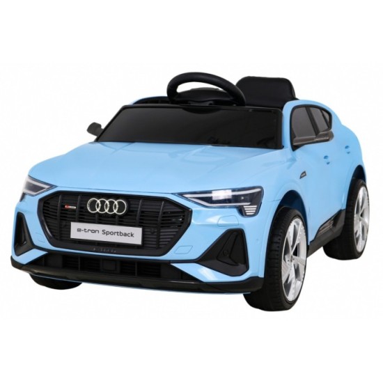 JOKO Elektrické autíčko AUDI E-Tron Sportback 4x4, penové kolesá, kožené sedadlo, modré