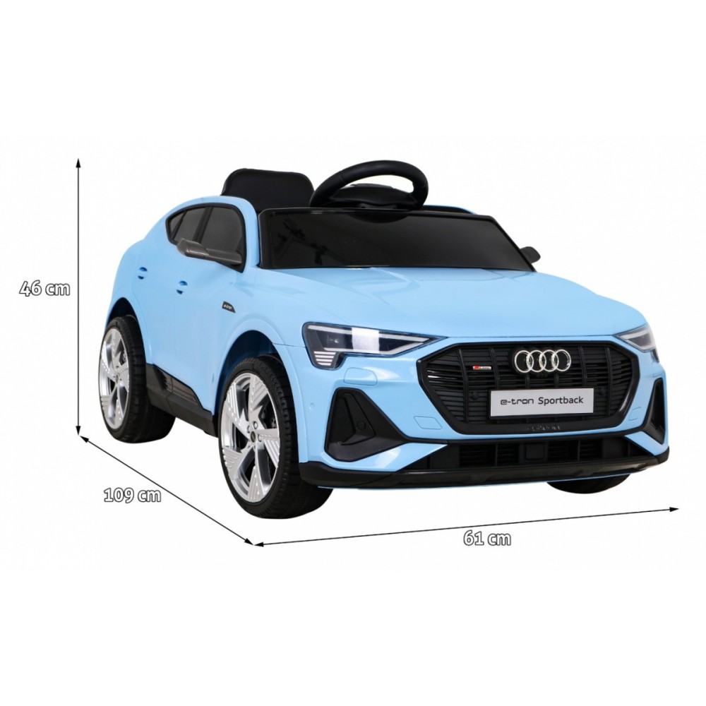 JOKO Elektrické autíčko AUDI E-Tron Sportback 4x4, penové kolesá, kožené sedadlo, modré