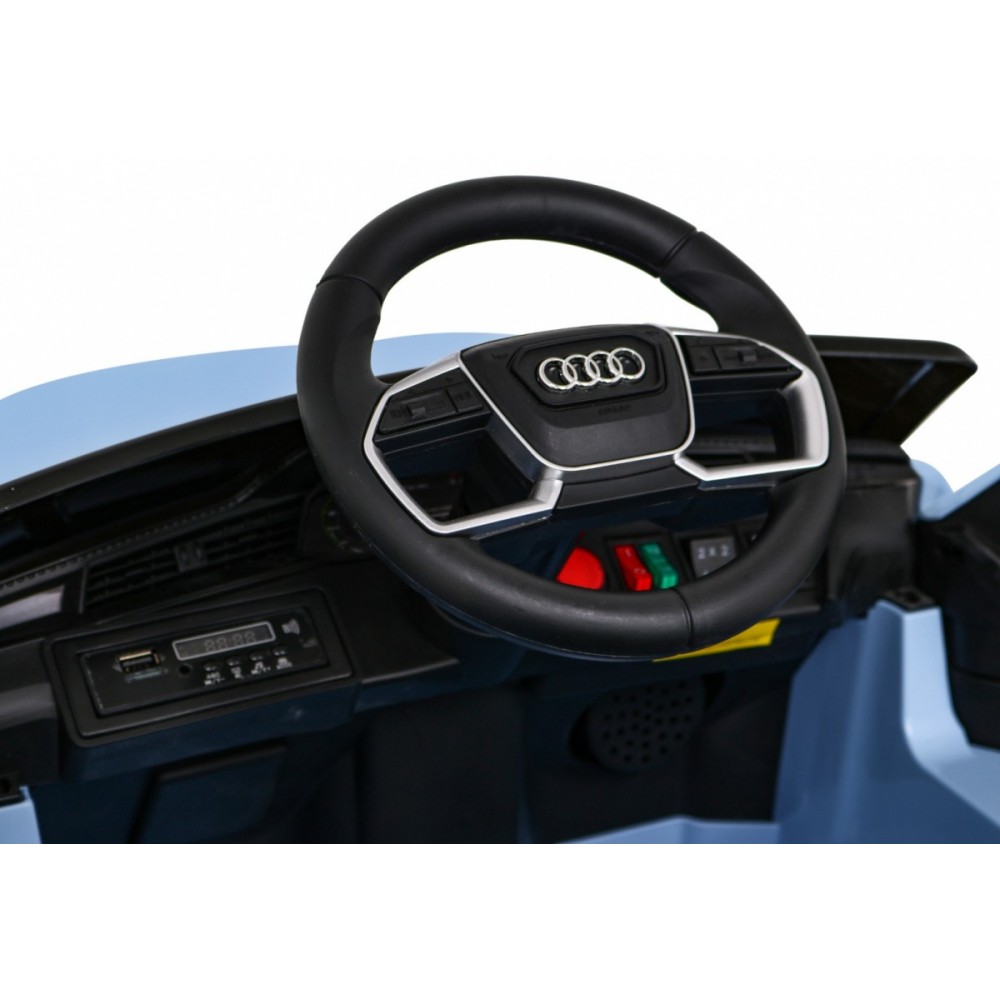 JOKO Elektrické autíčko AUDI E-Tron Sportback 4x4, penové kolesá, kožené sedadlo, modré