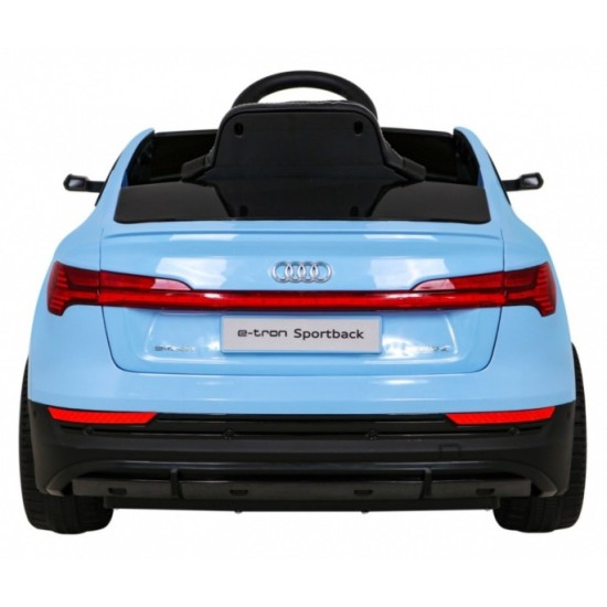 JOKO Elektrické autíčko AUDI E-Tron Sportback 4x4, penové kolesá, kožené sedadlo, modré