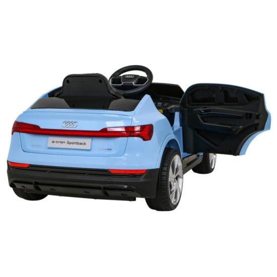 JOKO Elektrické autíčko AUDI E-Tron Sportback 4x4, penové kolesá, kožené sedadlo, modré