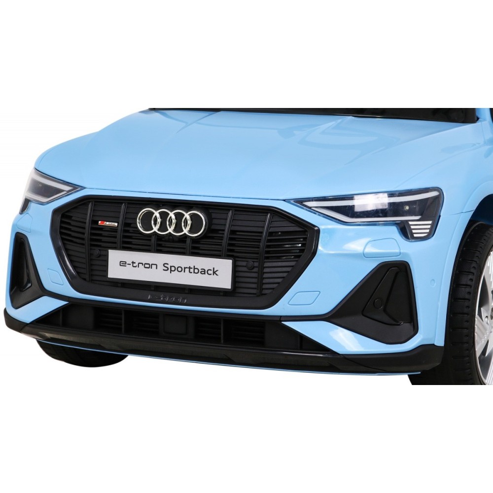 JOKO Elektrické autíčko AUDI E-Tron Sportback 4x4, penové kolesá, kožené sedadlo, modré