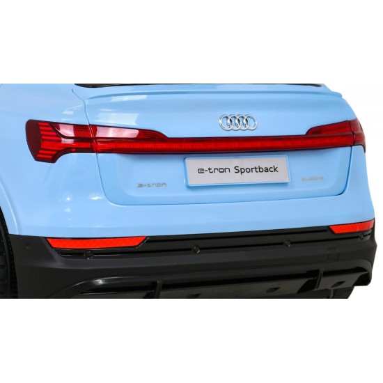 JOKO Elektrické autíčko AUDI E-Tron Sportback 4x4, penové kolesá, kožené sedadlo, modré