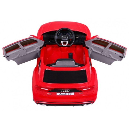 JOKO Elektrické autíčko Audi Q8 Lift, penové kolesá, kožené sedadlo, USB, MP3, červené