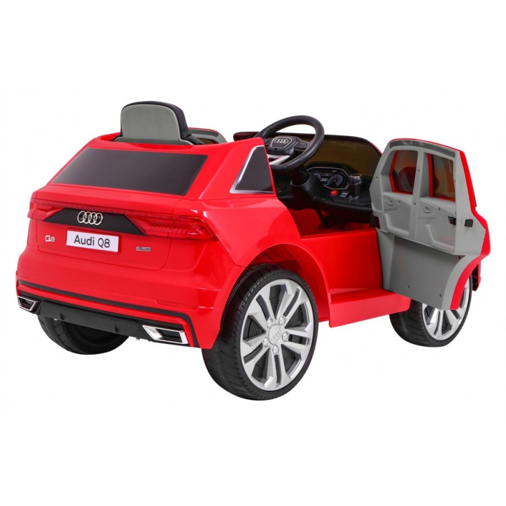 JOKO Elektrické autíčko Audi Q8 Lift, penové kolesá, kožené sedadlo, USB, MP3, červené