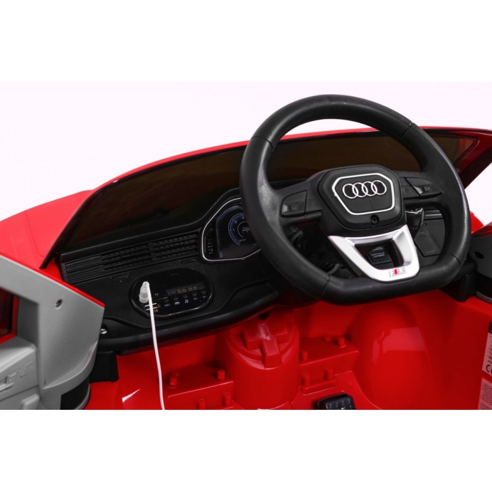 JOKO Elektrické autíčko Audi Q8 Lift, penové kolesá, kožené sedadlo, USB, MP3, červené
