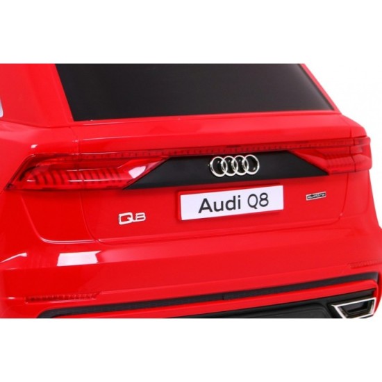 JOKO Elektrické autíčko Audi Q8 Lift, penové kolesá, kožené sedadlo, USB, MP3, červené