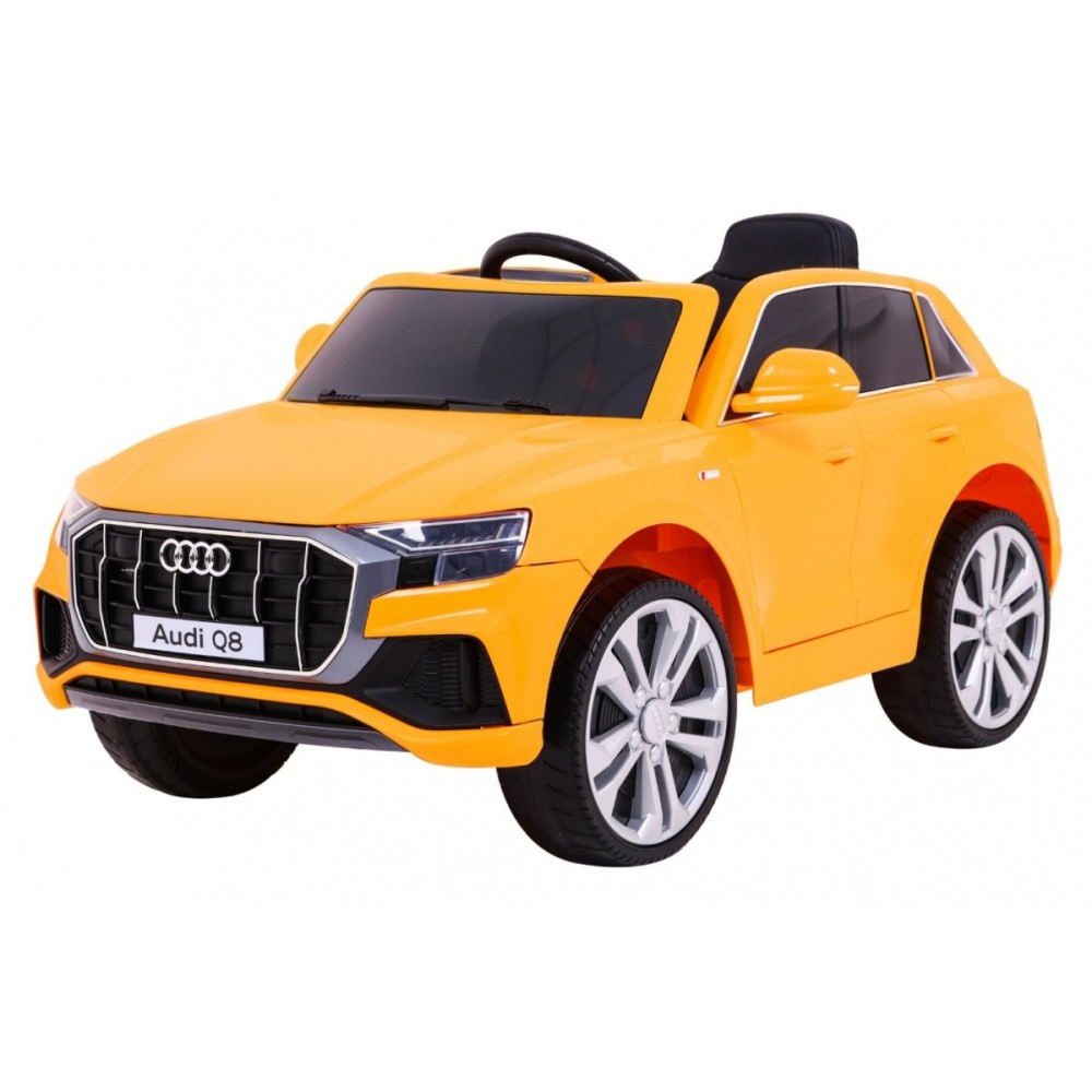 JOKO Elektrické autíčko Audi Q8 Lift, penové kolesá, kožené sedadlo, USB, MP3, žlté