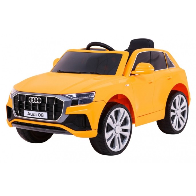 JOKO Elektrické autíčko Audi Q8 Lift, penové kolesá, kožené sedadlo, USB, MP3, žlté