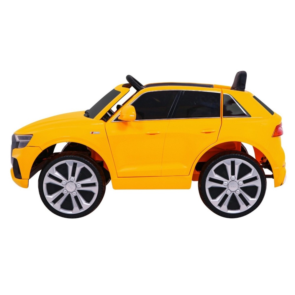 JOKO Elektrické autíčko Audi Q8 Lift, penové kolesá, kožené sedadlo, USB, MP3, žlté