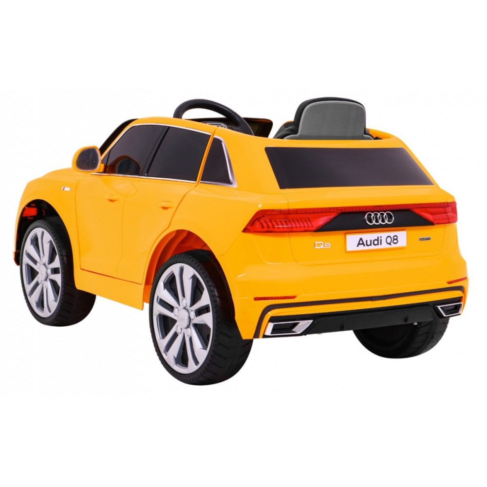 JOKO Elektrické autíčko Audi Q8 Lift, penové kolesá, kožené sedadlo, USB, MP3, žlté
