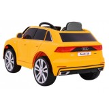 JOKO Elektrické autíčko Audi Q8 Lift, penové kolesá, kožené sedadlo, USB, MP3, žlté