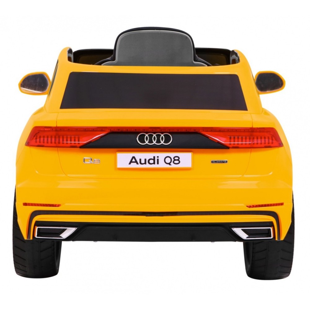 JOKO Elektrické autíčko Audi Q8 Lift, penové kolesá, kožené sedadlo, USB, MP3, žlté