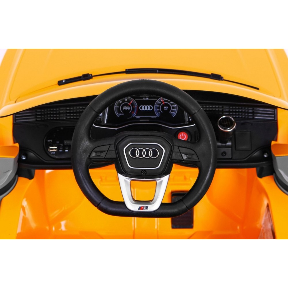 JOKO Elektrické autíčko Audi Q8 Lift, penové kolesá, kožené sedadlo, USB, MP3, žlté
