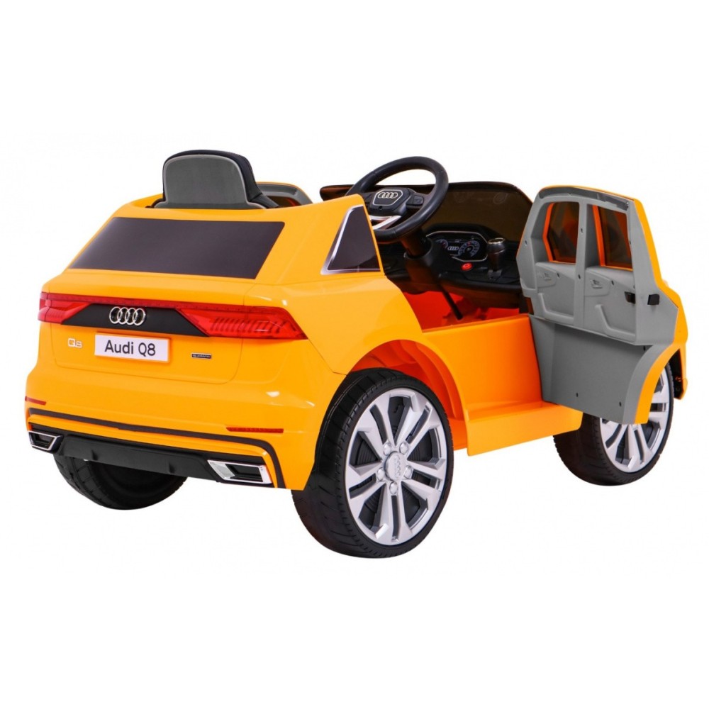 JOKO Elektrické autíčko Audi Q8 Lift, penové kolesá, kožené sedadlo, USB, MP3, žlté