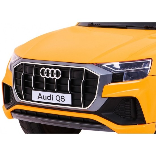 JOKO Elektrické autíčko Audi Q8 Lift, penové kolesá, kožené sedadlo, USB, MP3, žlté