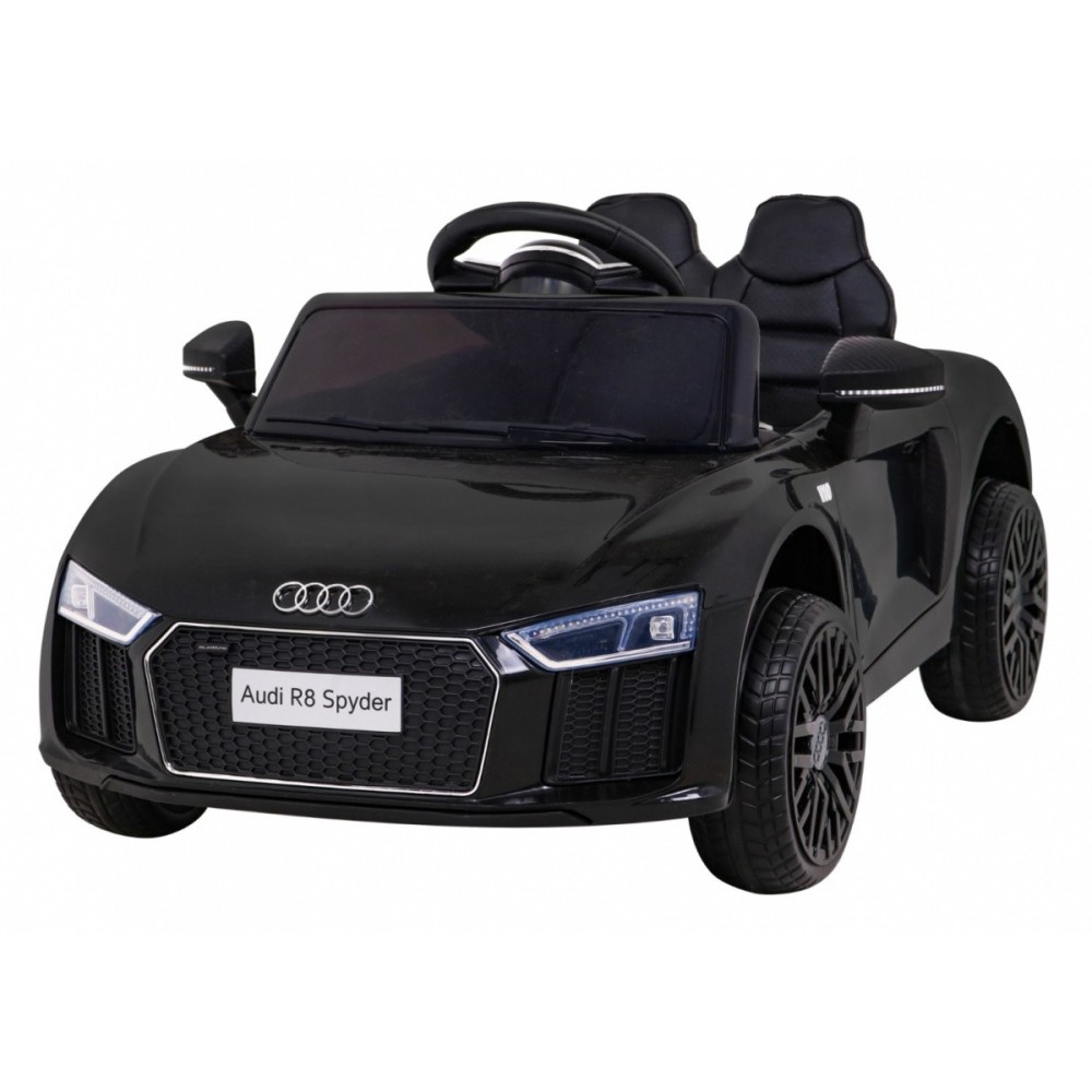 JOKO Elektrické autíčko AUDI R8, penové kolesá, kožené sedadlo, čierne