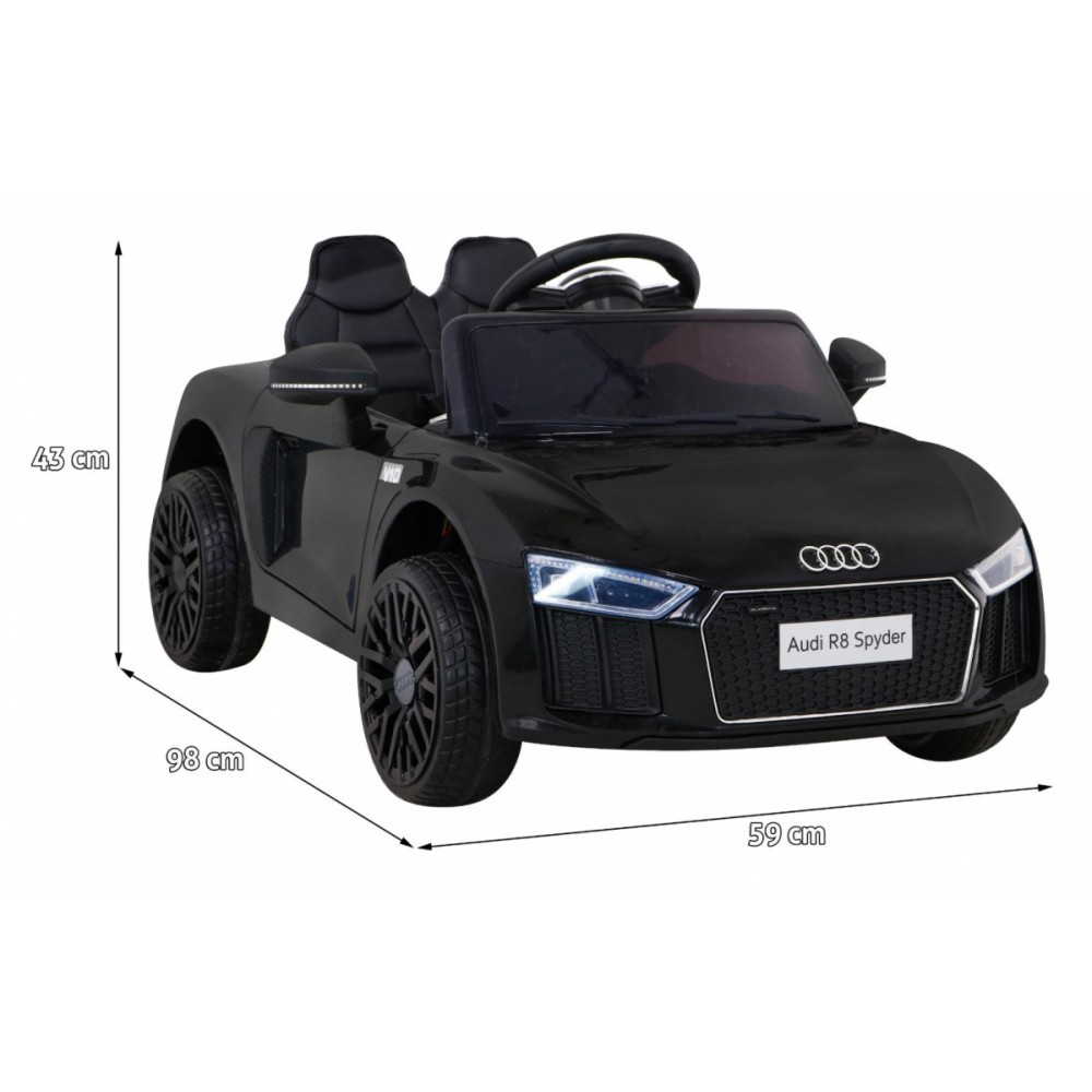 JOKO Elektrické autíčko AUDI R8, penové kolesá, kožené sedadlo, čierne