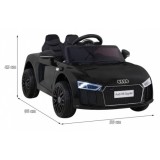 JOKO Elektrické autíčko AUDI R8, penové kolesá, kožené sedadlo, čierne