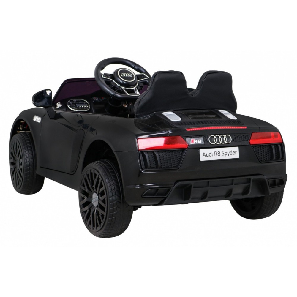 JOKO Elektrické autíčko AUDI R8, penové kolesá, kožené sedadlo, čierne