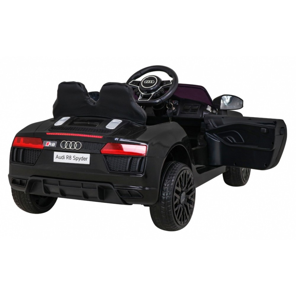 JOKO Elektrické autíčko AUDI R8, penové kolesá, kožené sedadlo, čierne