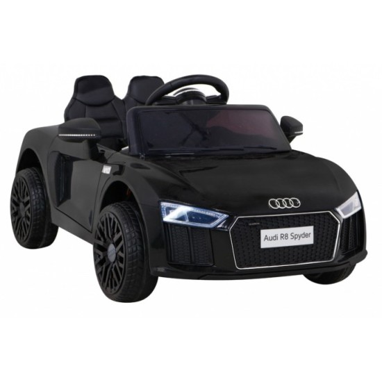 JOKO Elektrické autíčko AUDI R8, penové kolesá, kožené sedadlo, čierne