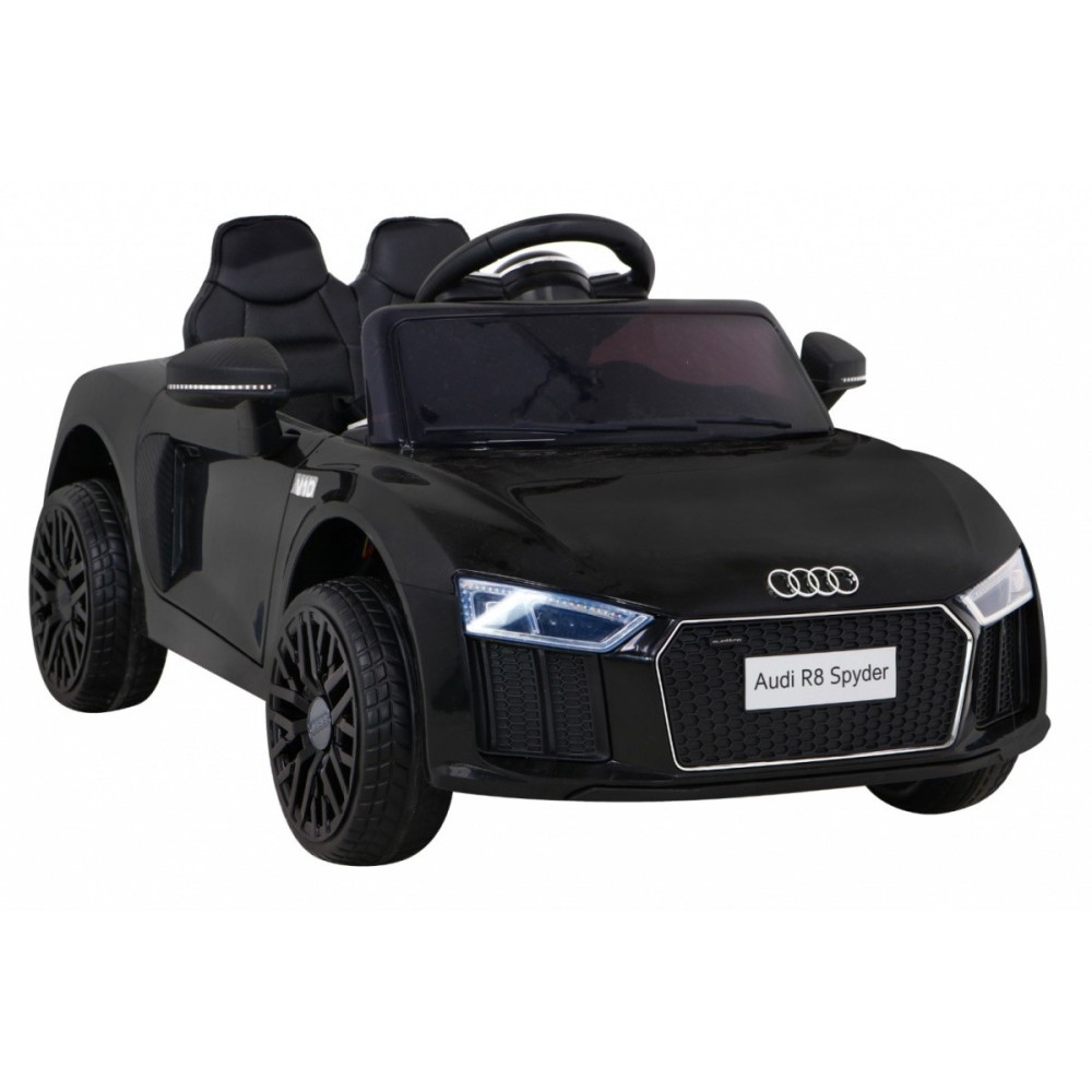 JOKO Elektrické autíčko AUDI R8, penové kolesá, kožené sedadlo, čierne