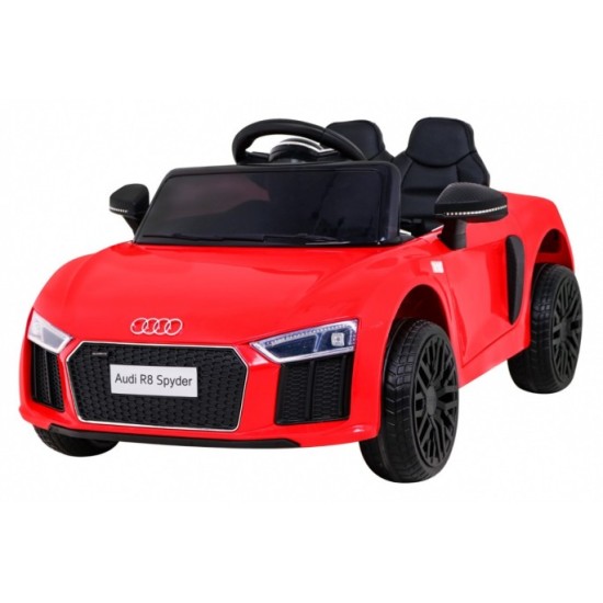 JOKO Elektrické autíčko AUDI R8, penové kolesá, kožené sedadlo, červené