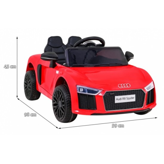 JOKO Elektrické autíčko AUDI R8, penové kolesá, kožené sedadlo, červené
