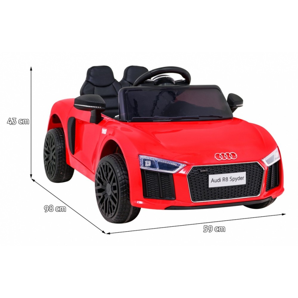 JOKO Elektrické autíčko AUDI R8, penové kolesá, kožené sedadlo, červené