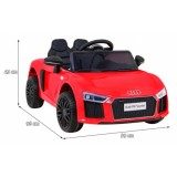 JOKO Elektrické autíčko AUDI R8, penové kolesá, kožené sedadlo, červené