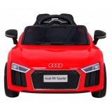 JOKO Elektrické autíčko AUDI R8, penové kolesá, kožené sedadlo, červené